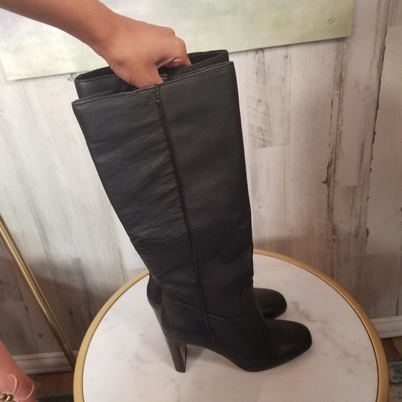 Dolce Vita Black Davey Leather Knee High Boots - Picture 7 of 9